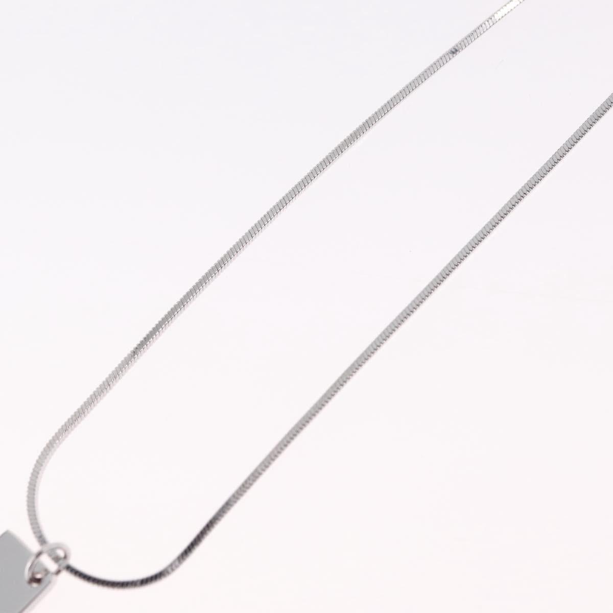Christian Dior Necklace Metal Silver Auth ar14372V