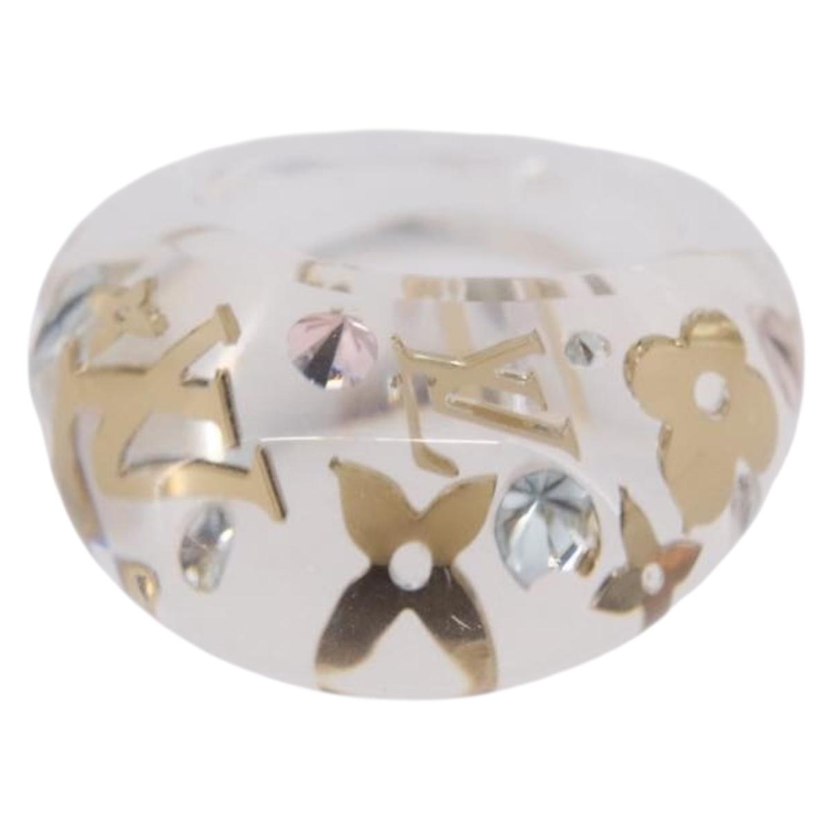 LOUIS VUITTON Uncle John Burgh Ring Plastic Clear M65863 LV Auth ar14373V