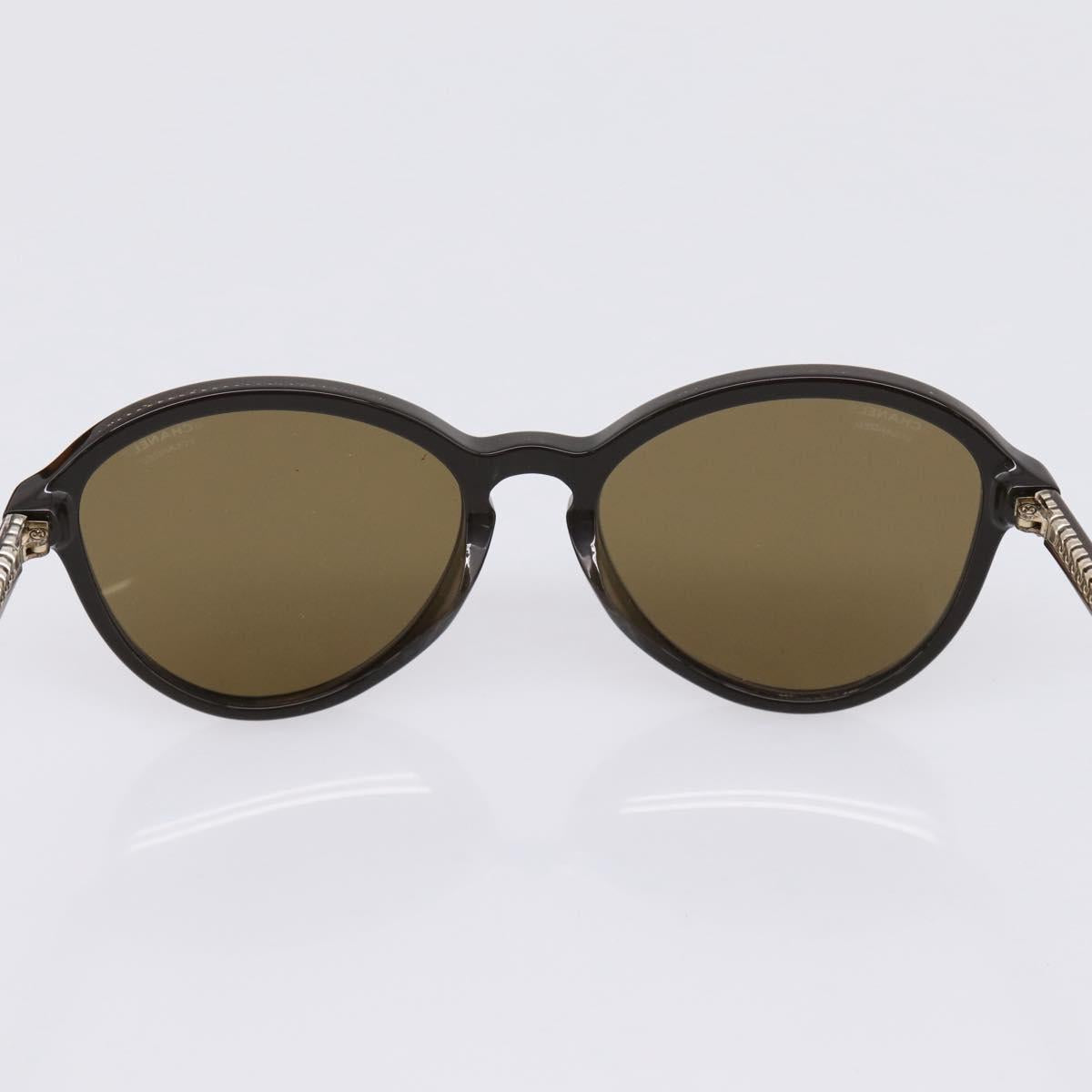 CHANEL Sunglasses Plastic Dark Brown CC Auth ar14375M