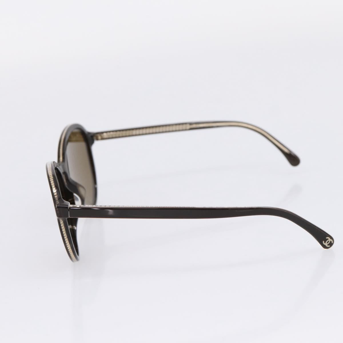 CHANEL Sunglasses Plastic Dark Brown CC Auth ar14375M