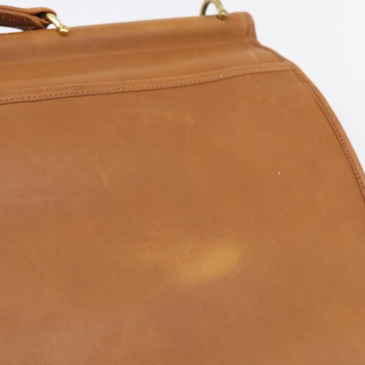 Coach Business Bag Leather 2way Brown Gold Auth ar14377