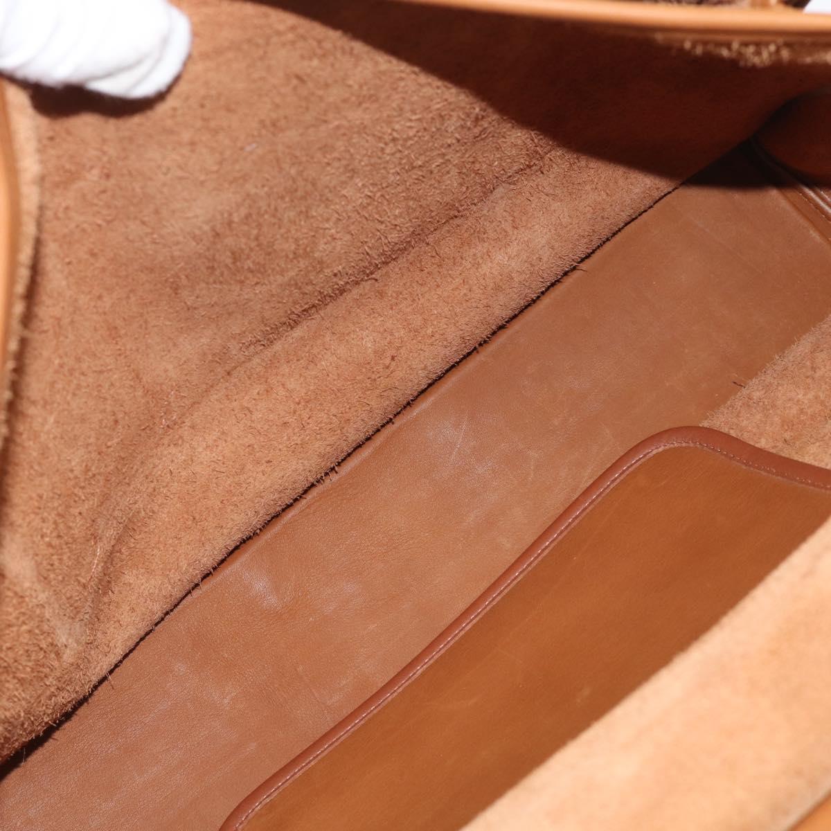 Coach Business Bag Leather 2way Brown Gold Auth ar14377