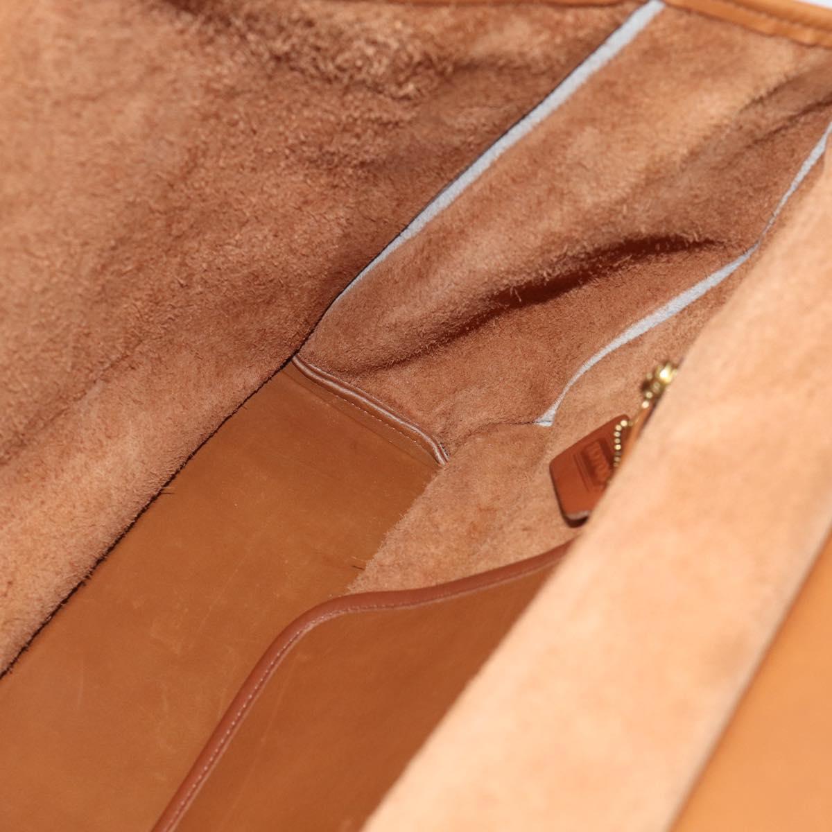 Coach Business Bag Leather 2way Brown Gold Auth ar14377