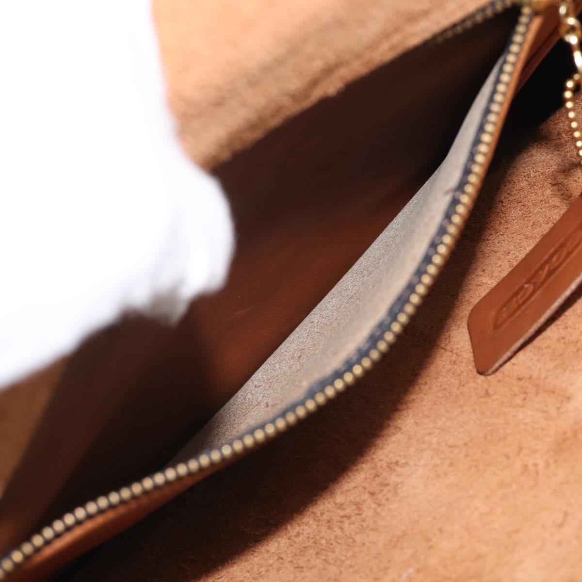 Coach Business Bag Leather 2way Brown Gold Auth ar14377