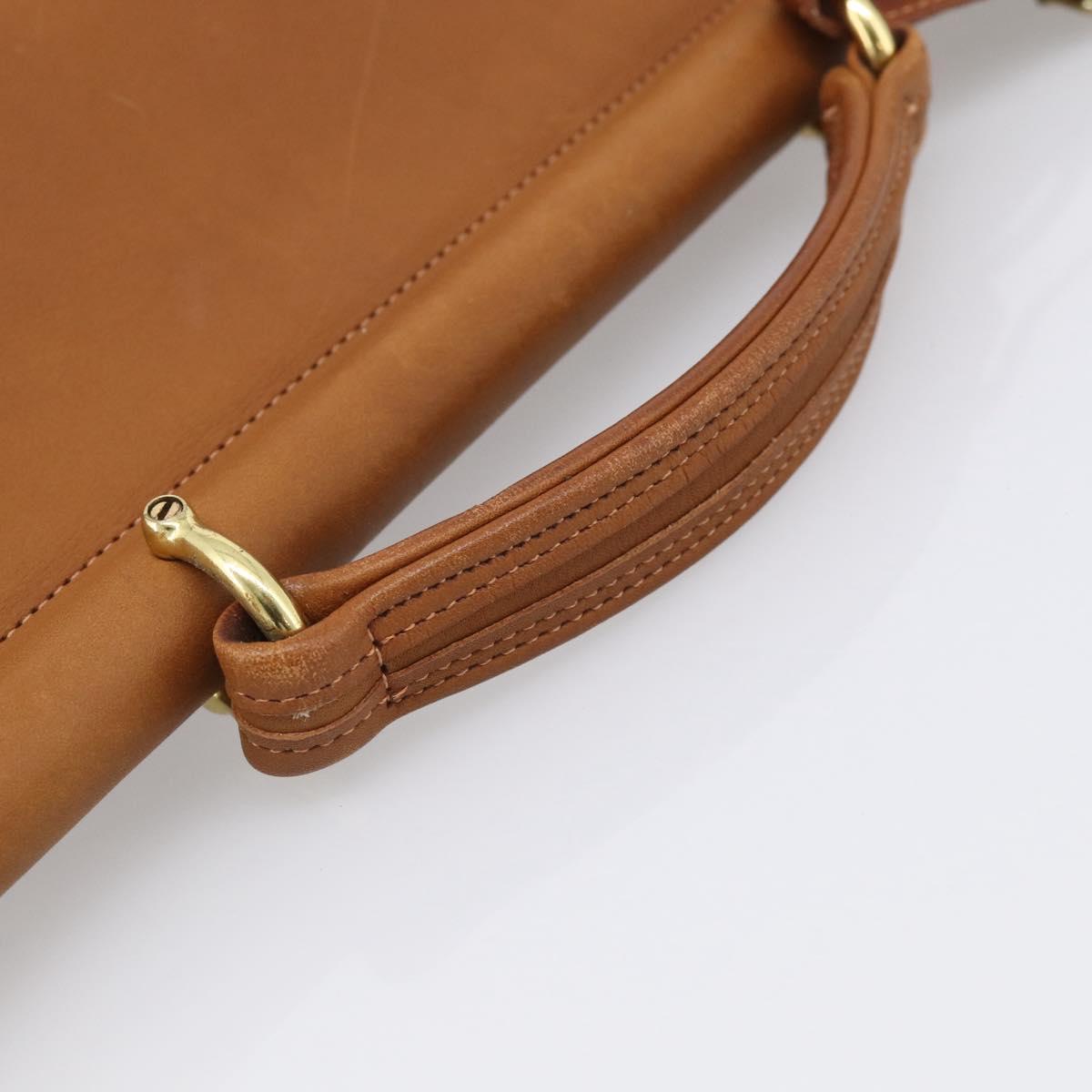 Coach Business Bag Leather 2way Brown Gold Auth ar14377