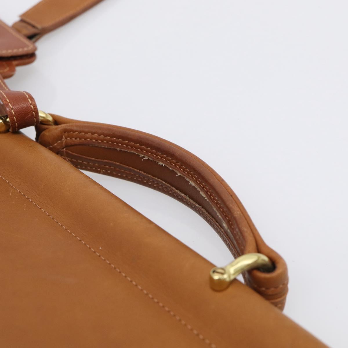 Coach Business Bag Leather 2way Brown Gold Auth ar14377