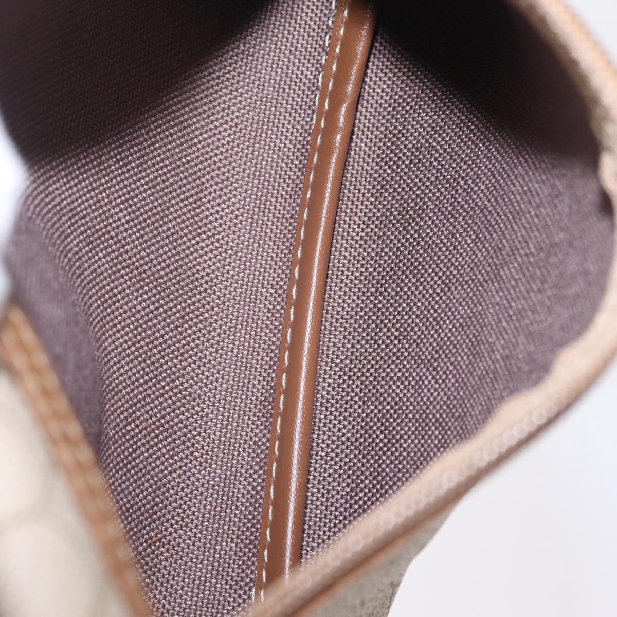 Christian Dior Honeycomb Canvas Pouch PVC Beige Auth ar14379A