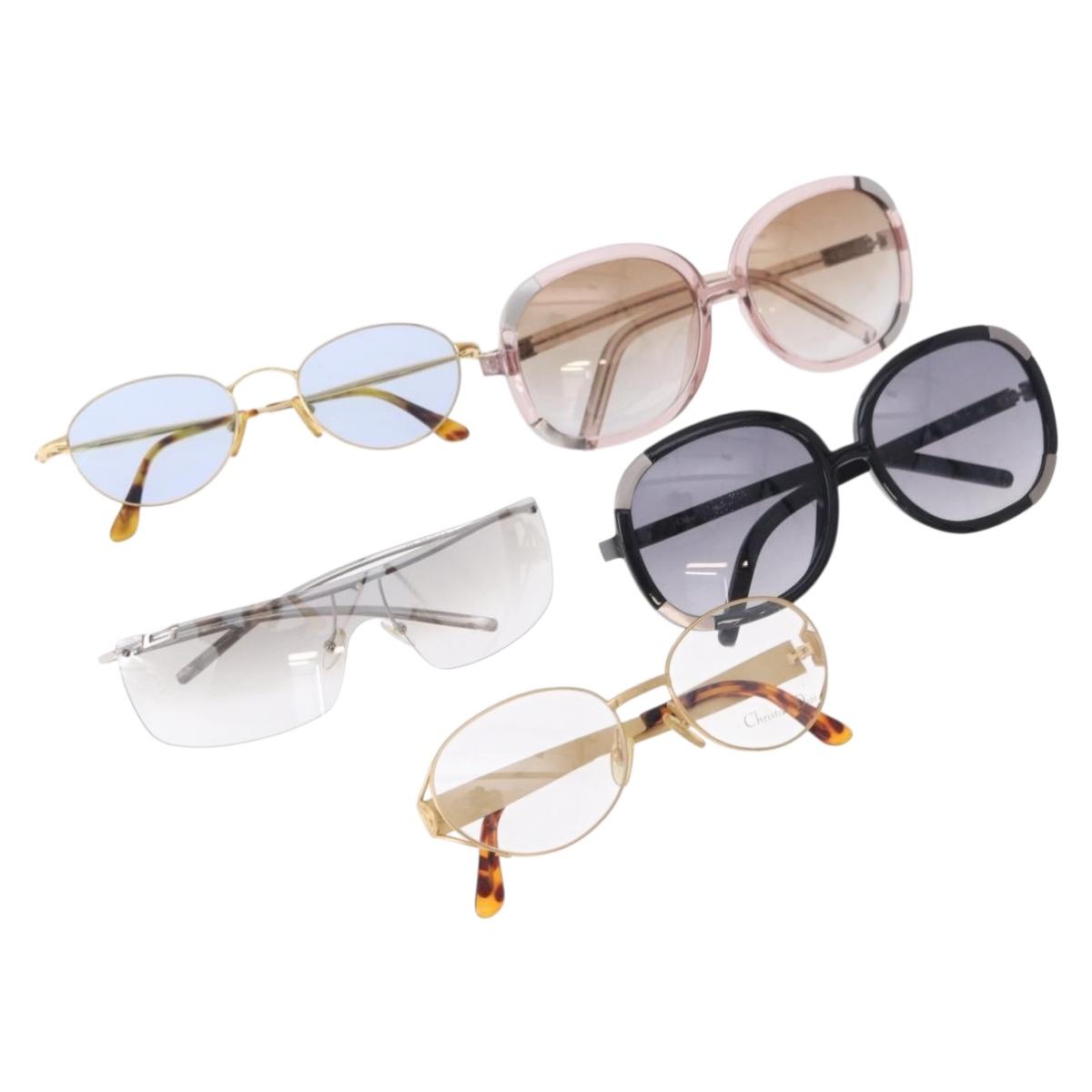 Christian Dior Gucci Chloe Sunglasses Plastic Metal 5 Set Black Auth ar14386