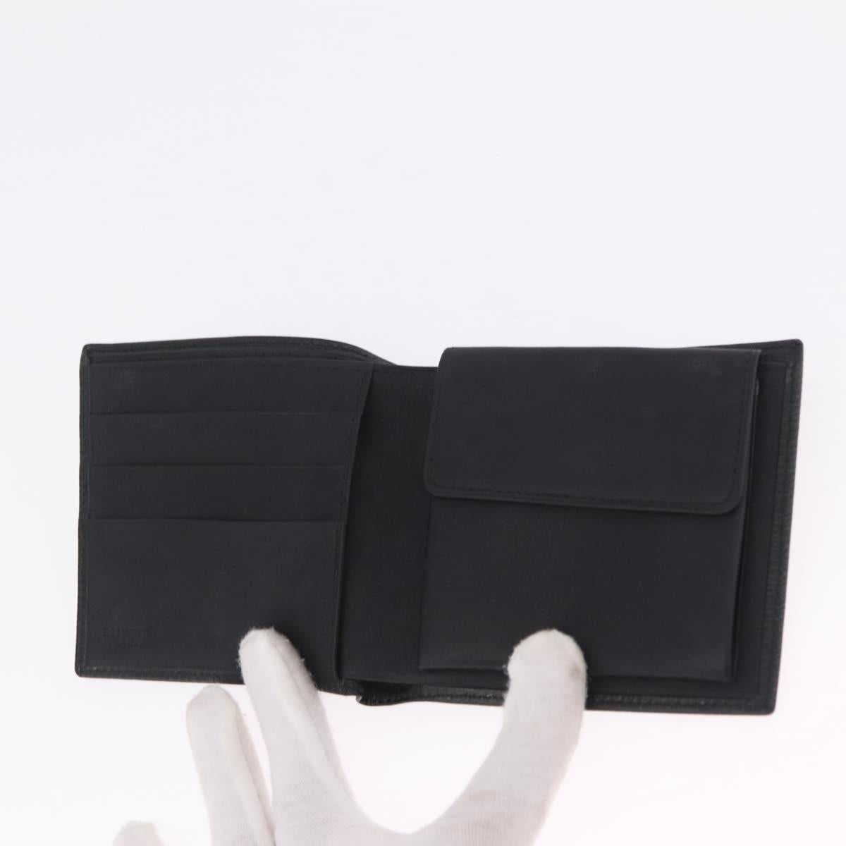 LOEWE Bifold Wallet Leather Black Auth ar14398