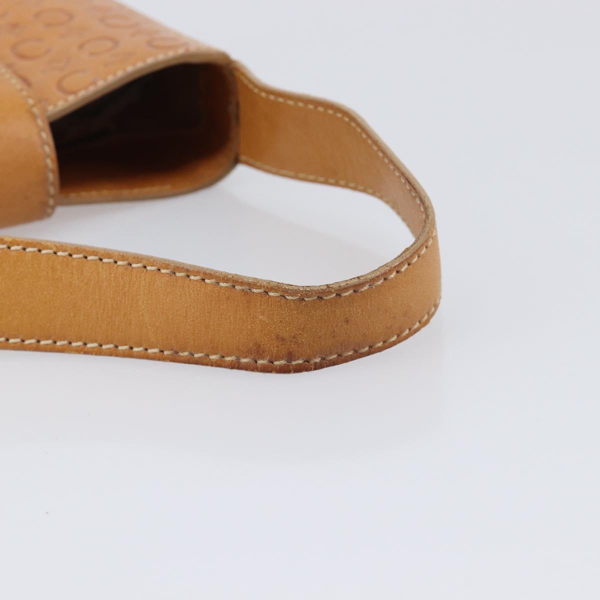 CELINE C Macadam Canvas Hand Bag Leather Brown Gold Auth ar14448