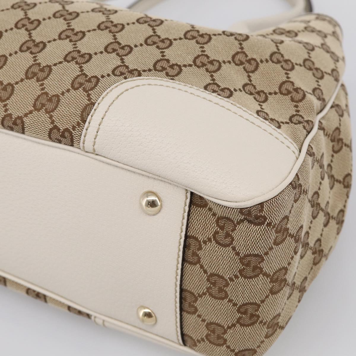GUCCI GG Canvas Web Sherry Line Tote Bag Beige Gold 163805 Auth ar14529V