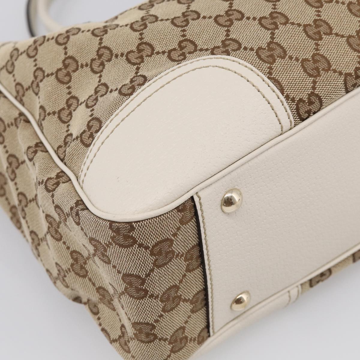 GUCCI GG Canvas Web Sherry Line Tote Bag Beige Gold 163805 Auth ar14529V