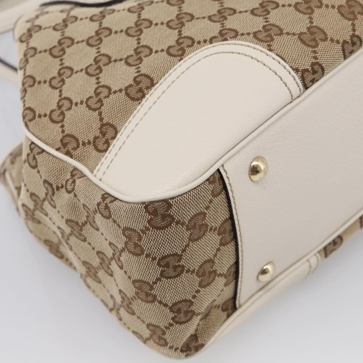 GUCCI GG Canvas Web Sherry Line Tote Bag Beige Gold 163805 Auth ar14529V
