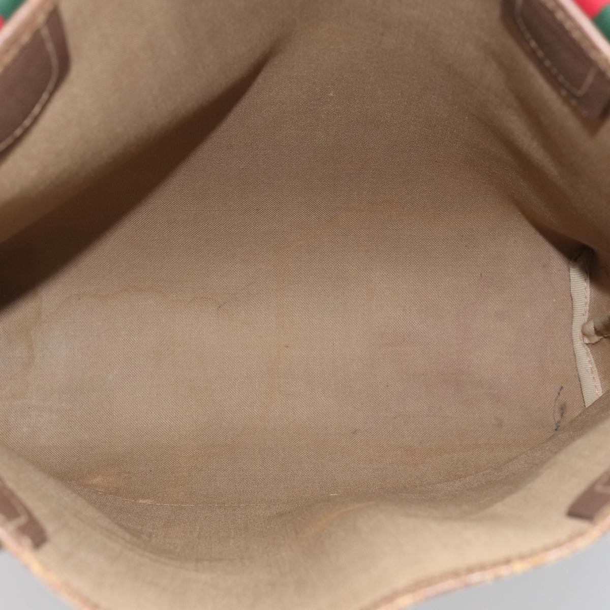 GUCCI GG Supreme Web Sherry Line Bag PVC Beige Gold 002 123 6487 Auth ar14530