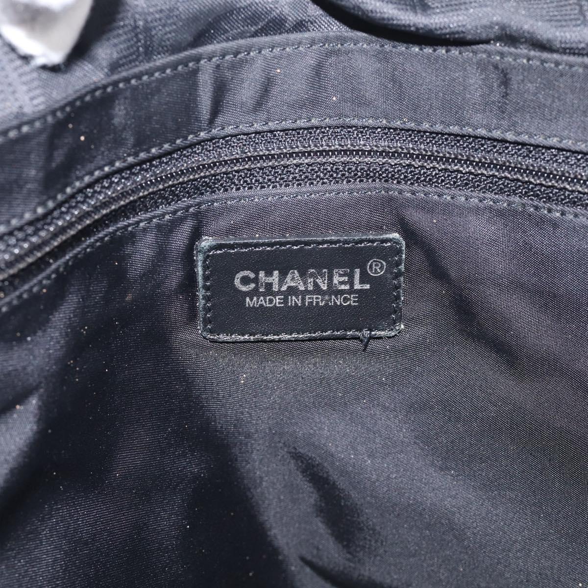 CHANEL New Travel Line Tote Bag Nylon Black CC Auth ar14547