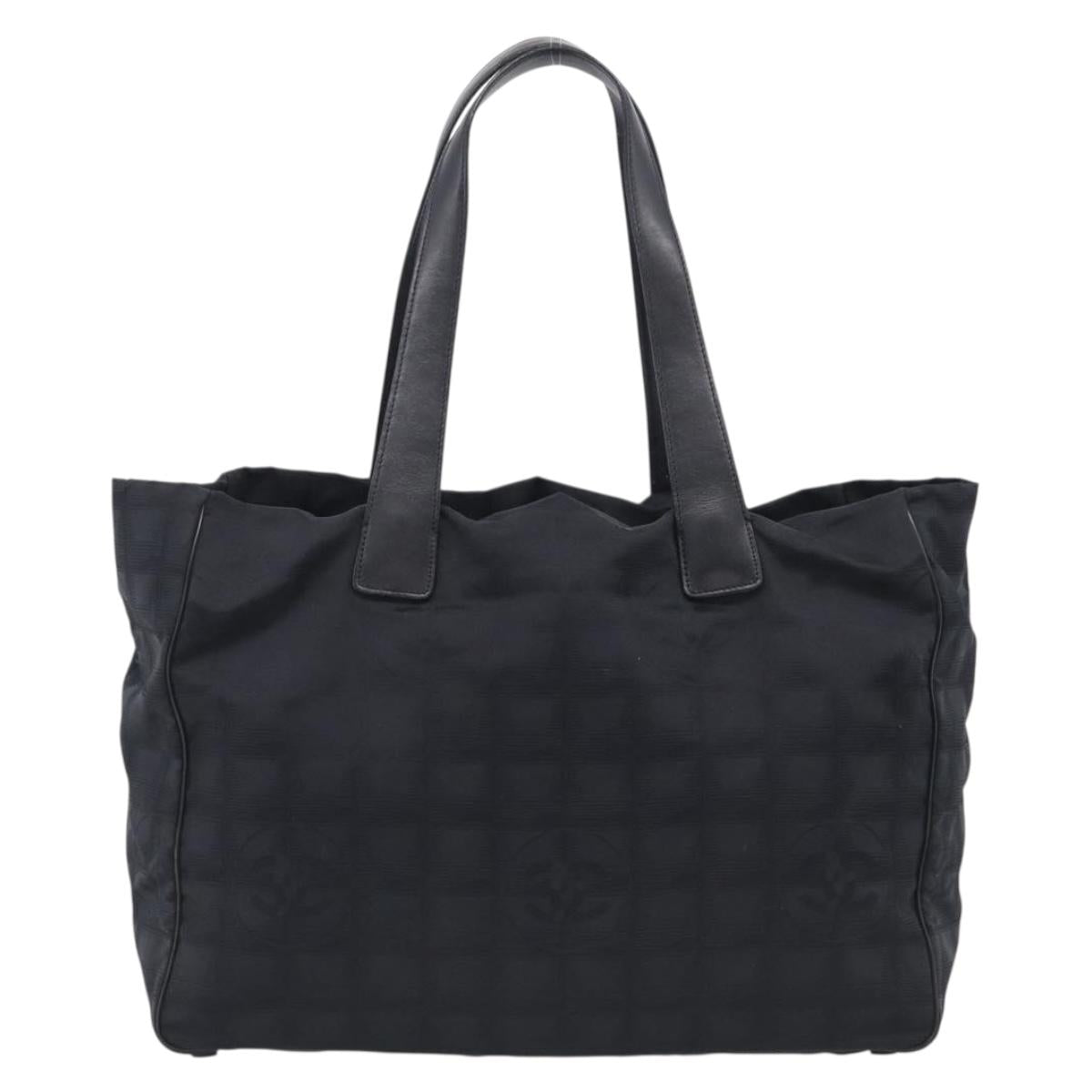CHANEL New Travel Line Tote Bag Nylon Black CC Auth ar14547