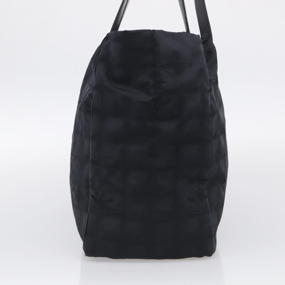 CHANEL New Travel Line Tote Bag Nylon Black CC Auth ar14547