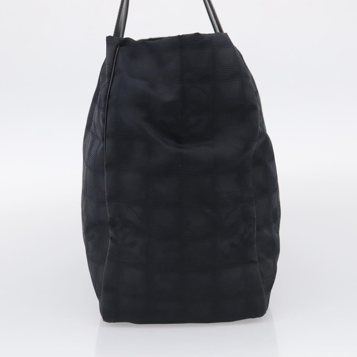 CHANEL New Travel Line Tote Bag Nylon Black CC Auth ar14547