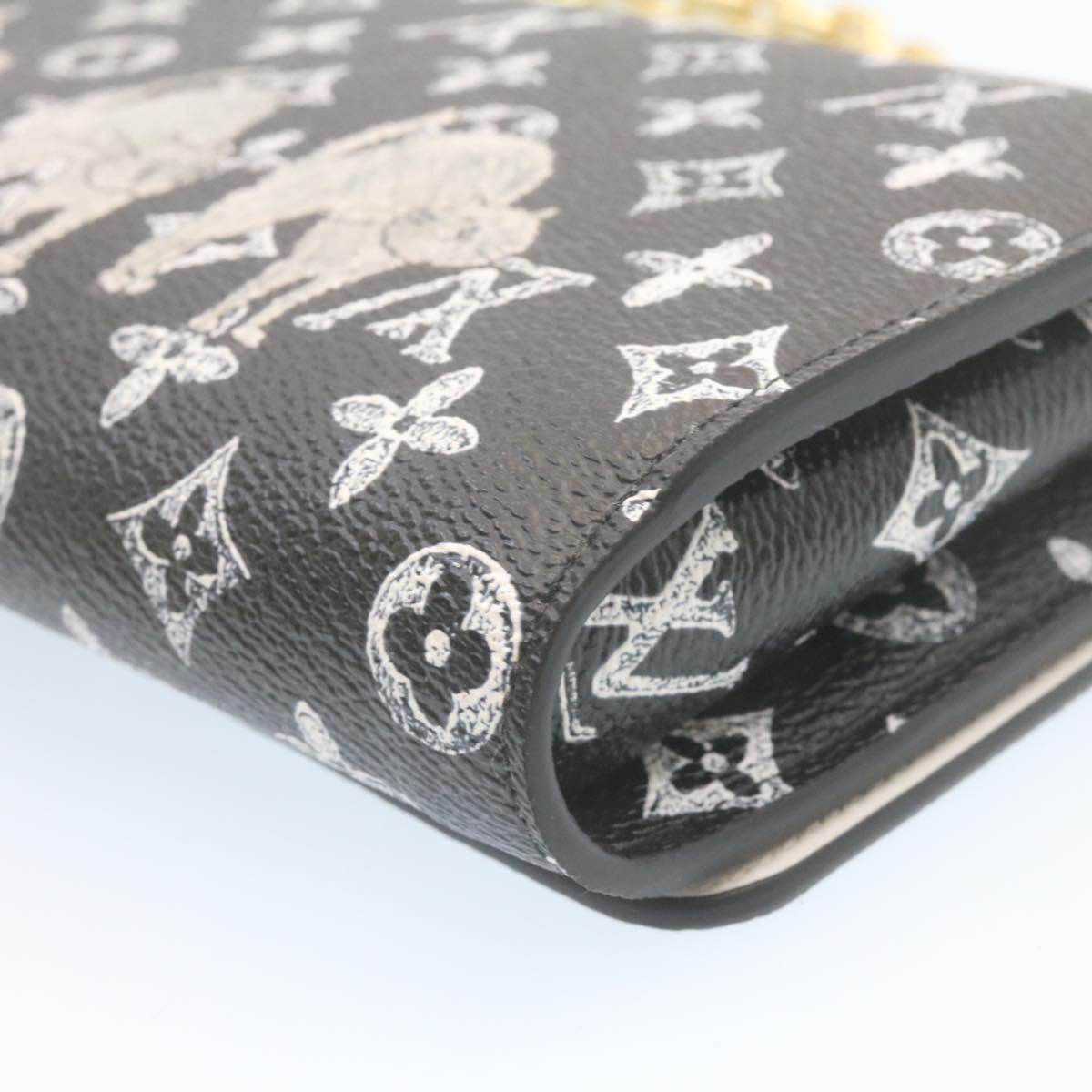 LOUIS VUITTON Monogram Cat Portefeuille Twist Chain Wallet M63888 Auth ar6463SM