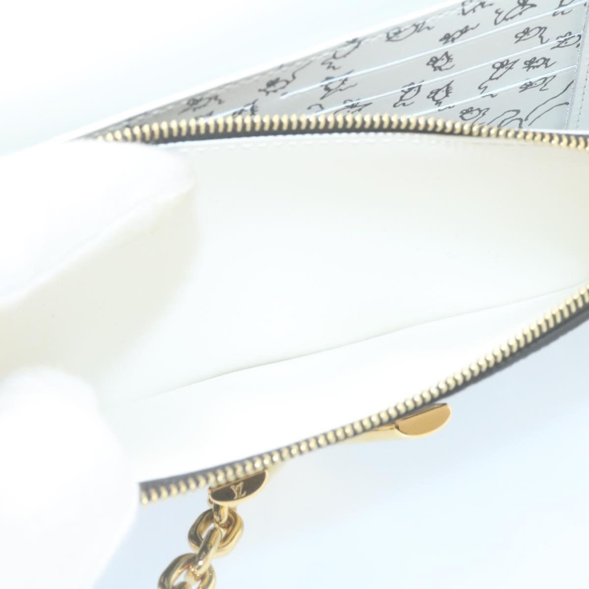 LOUIS VUITTON Monogram Cat Portefeuille Twist Chain Wallet M63888 Auth ar6463SM