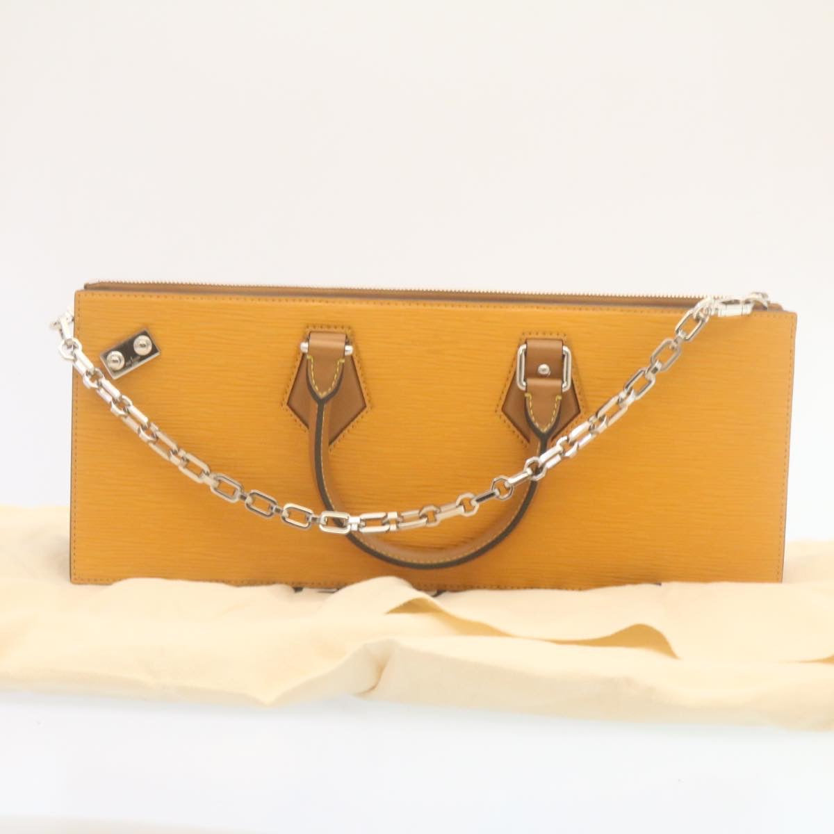 LOUIS VUITTON Epi San Fran Sac Tricot Hand Bag 2way Yellow M52805 Auth ar6465SV