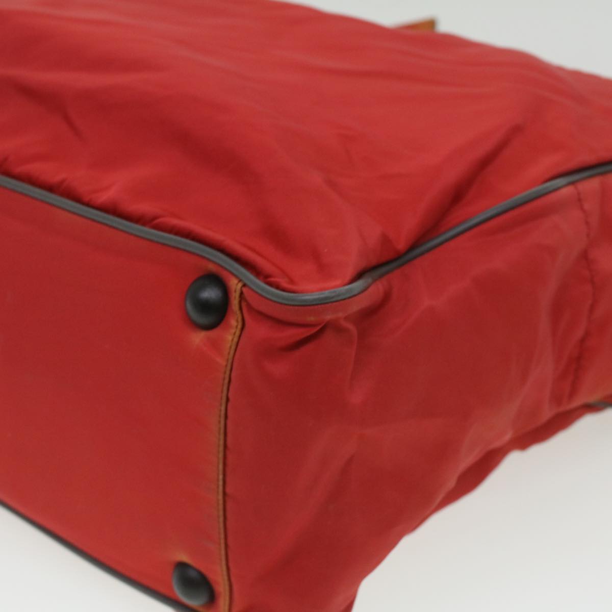 PRADA Hand Bag Nylon 2way Red Auth ar8326