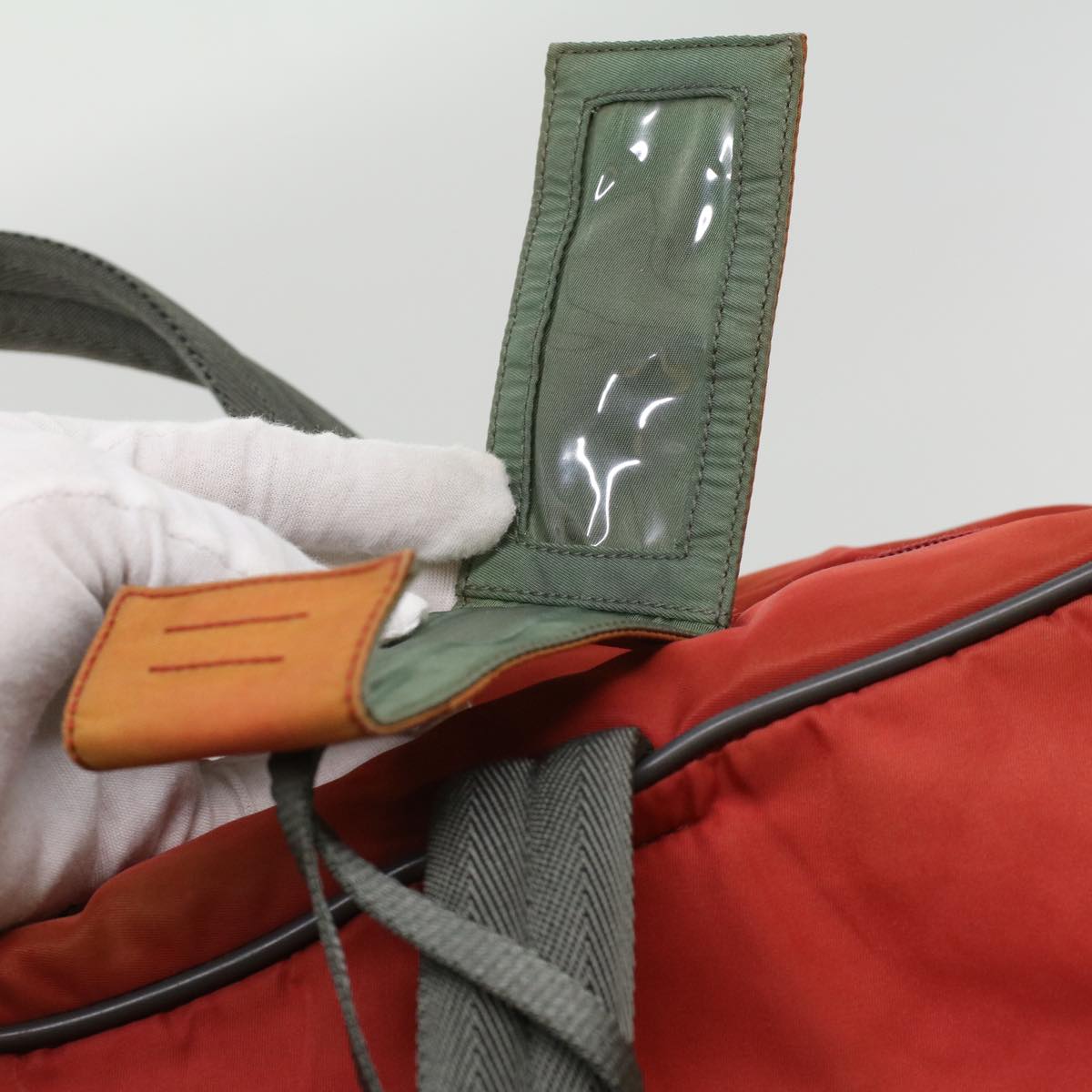 PRADA Hand Bag Nylon 2way Red Auth ar8326