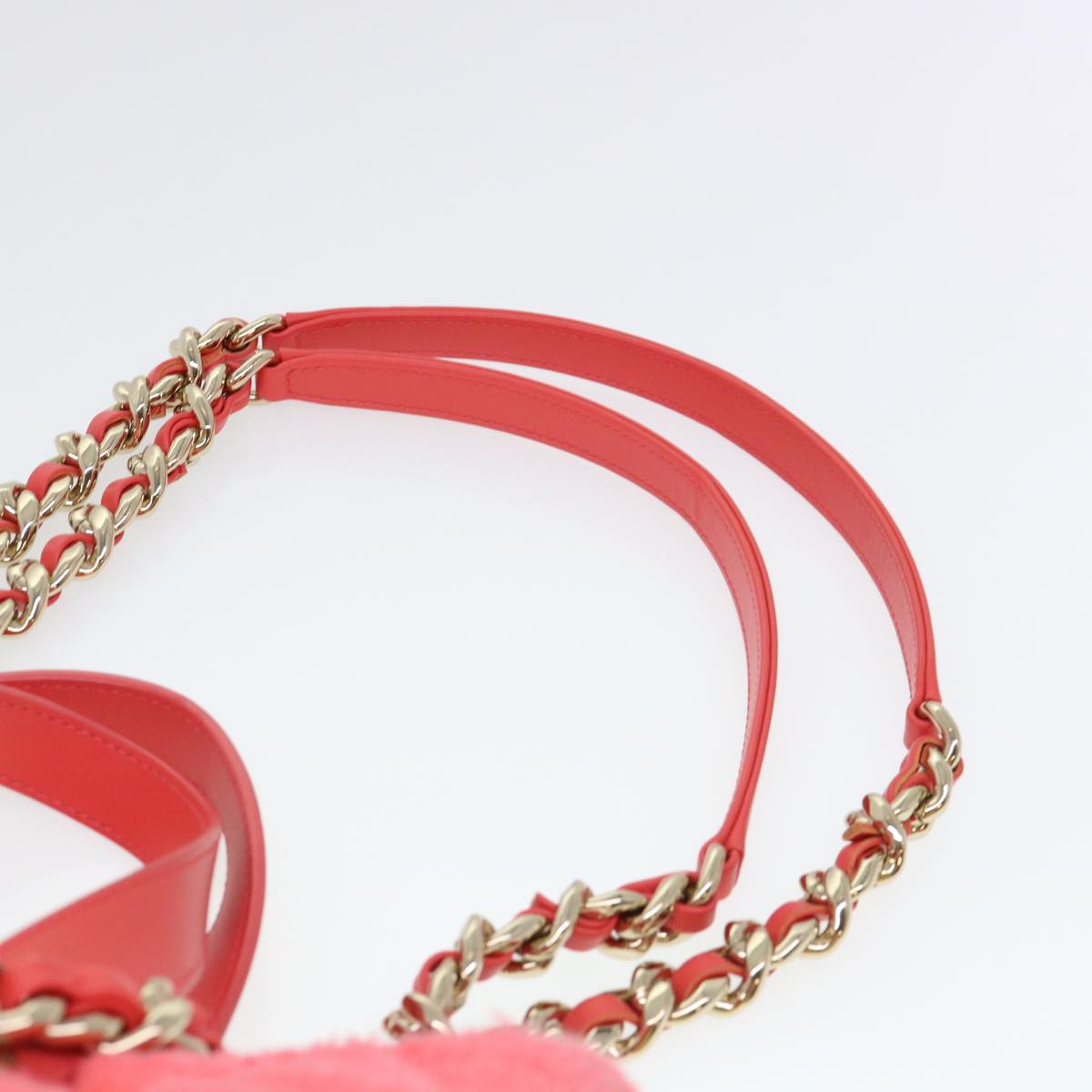 CHANEL Chain Hand Bag Pile 2way Pink CC Auth ar9158SAV