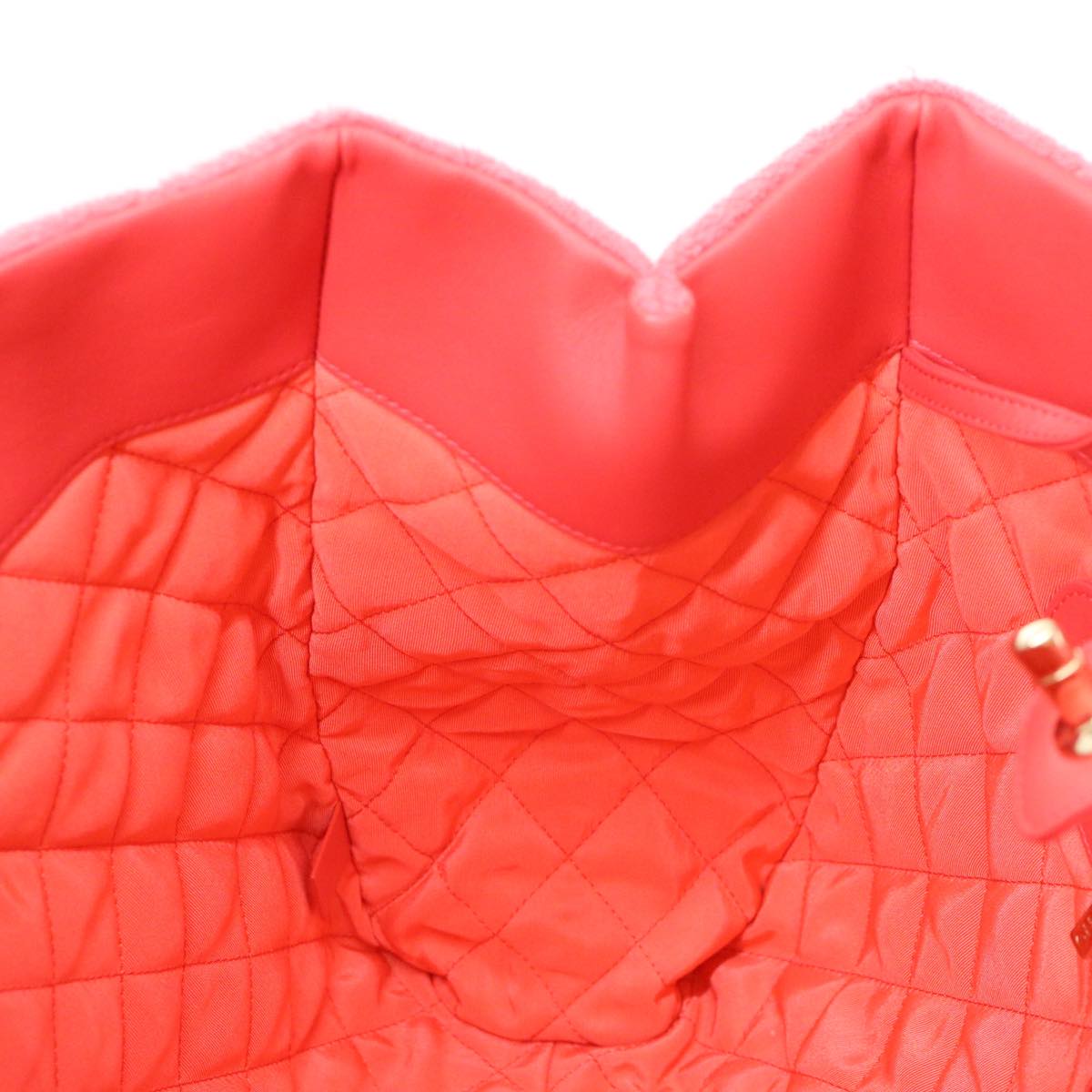 CHANEL Chain Hand Bag Pile 2way Pink CC Auth ar9158SAV