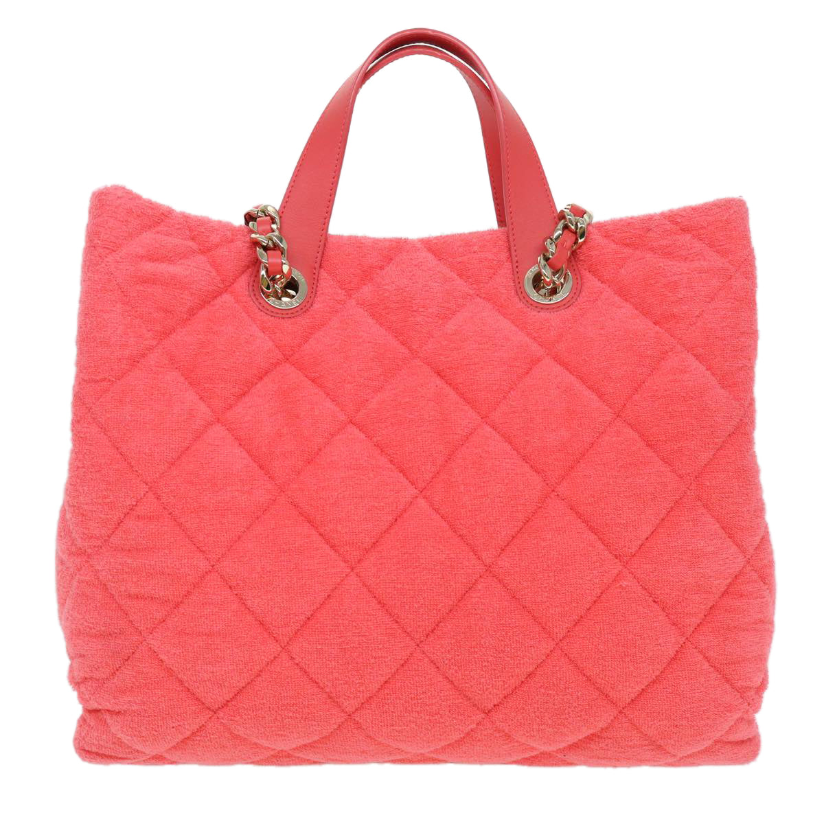 CHANEL Chain Hand Bag Pile 2way Pink CC Auth ar9158SAV