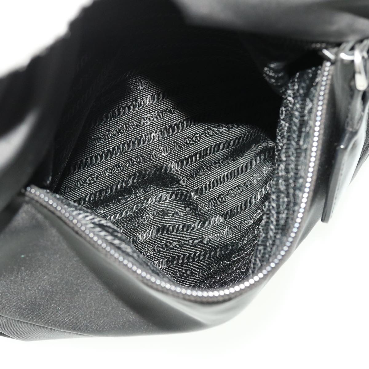 PRADA Shoulder Bag Nylon Black Auth ar9571