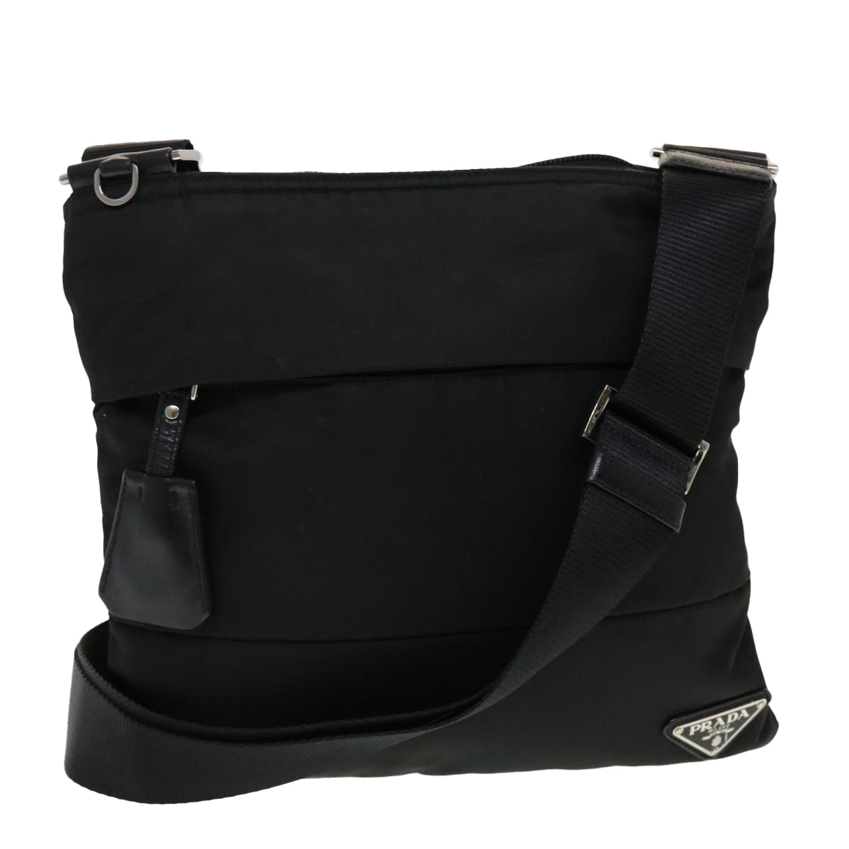 PRADA Shoulder Bag Nylon Black Auth ar9571