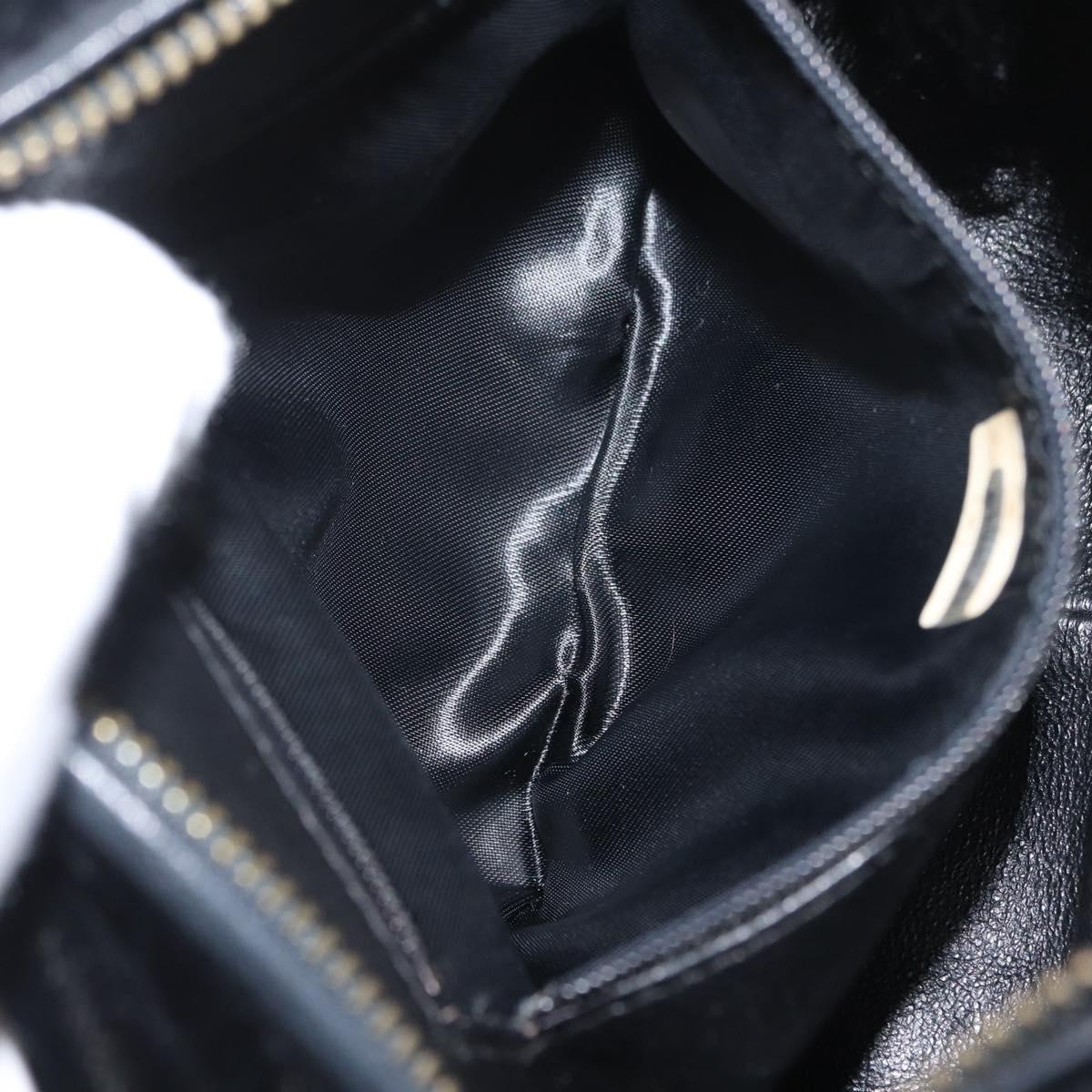 CHANEL Shoulder Bag Velor Black Gold CC Auth ARZ008SAV