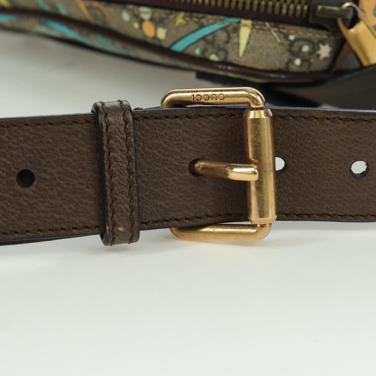 GUCCI GG Canvas Disney Waist bag PVC Beige Gold 602695 Auth ARZ017SAM