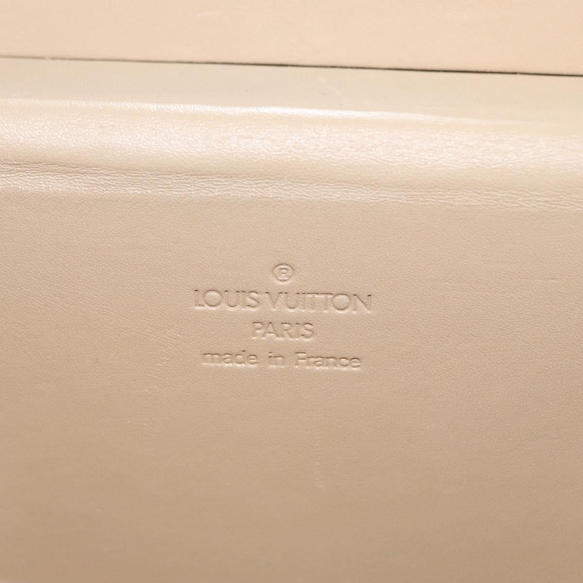 LOUIS VUITTON Monogram Vernis Bleecker Cosmetic Pouch Beige M91002 Auth ARZ033