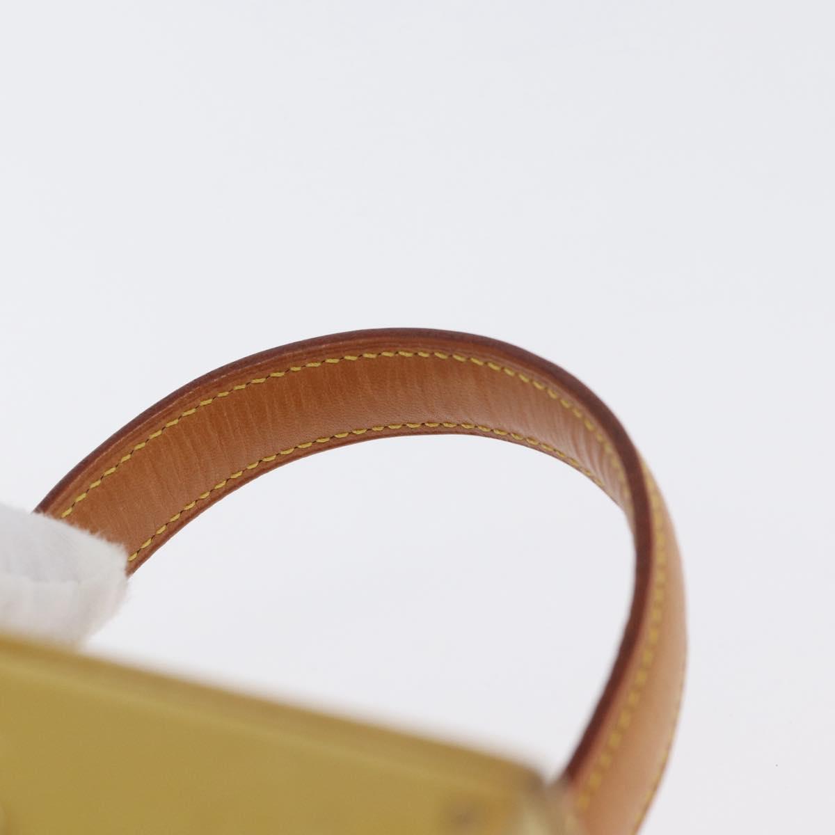 LOUIS VUITTON Monogram Vernis Bleecker Cosmetic Pouch Beige M91002 Auth ARZ033