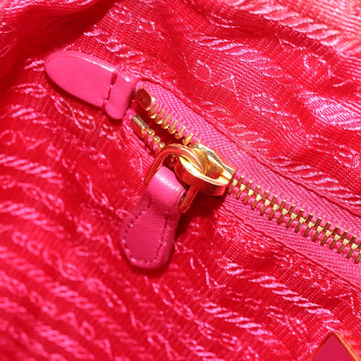 PRADA Ribbon Shoulder Bag Nylon Pink Gold Auth ARZ034A