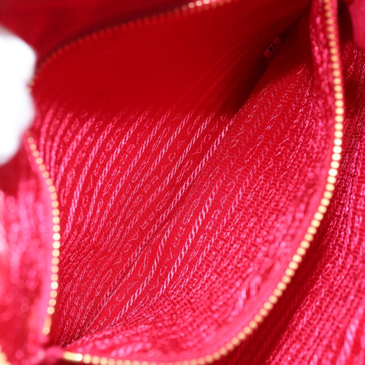 PRADA Ribbon Shoulder Bag Nylon Pink Gold Auth ARZ034A