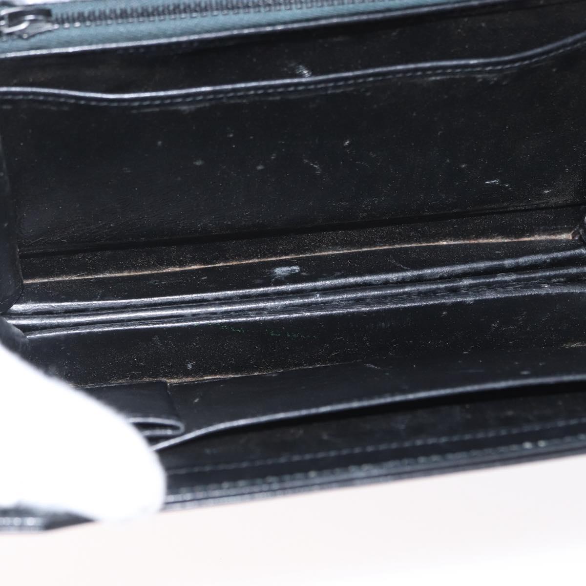 GUCCI Hand Bag Leather Black Gold Auth ARZ052
