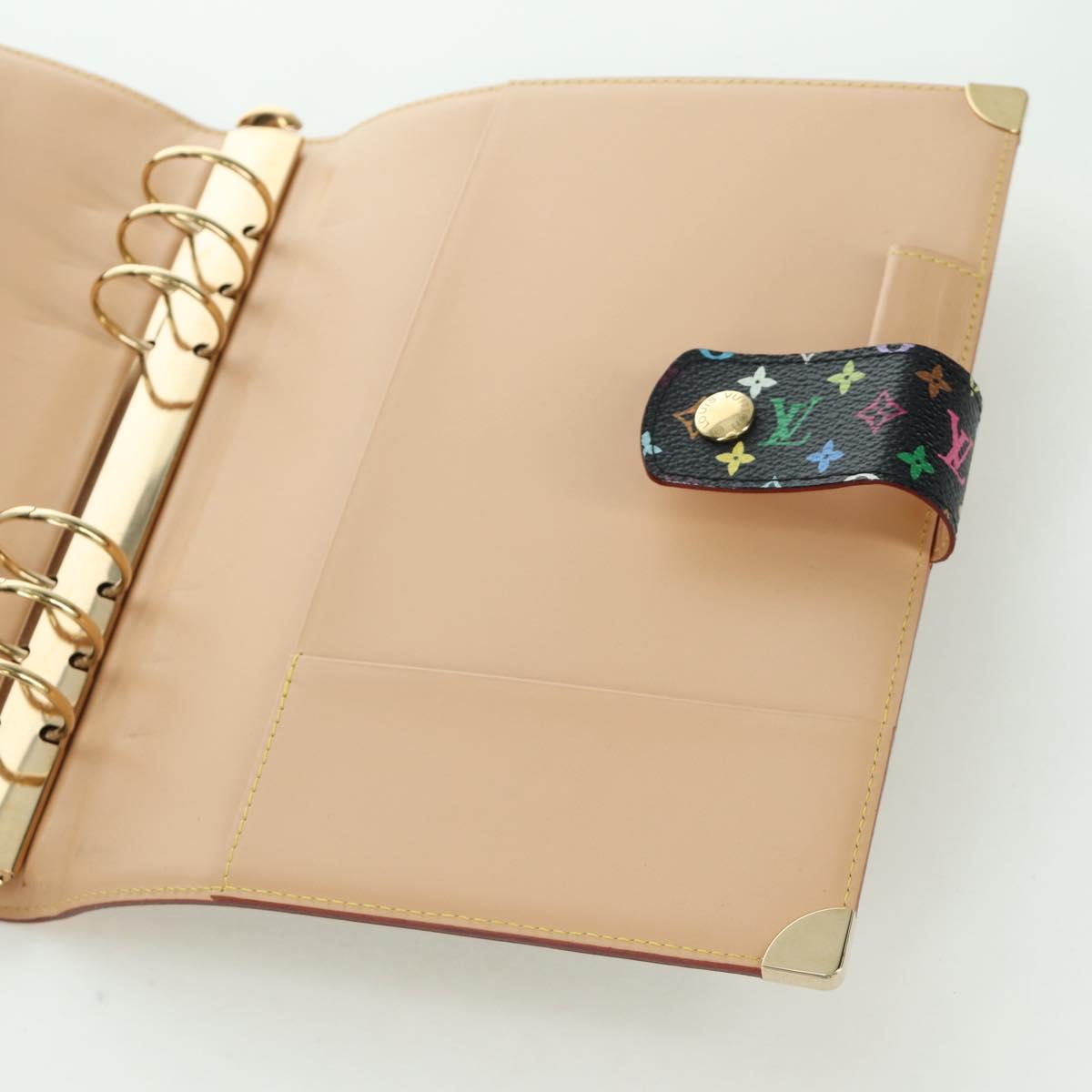 LOUIS VUITTON Multicolor Agenda GM Day Planner Cover Black R20893 Auth ARZ053SAV