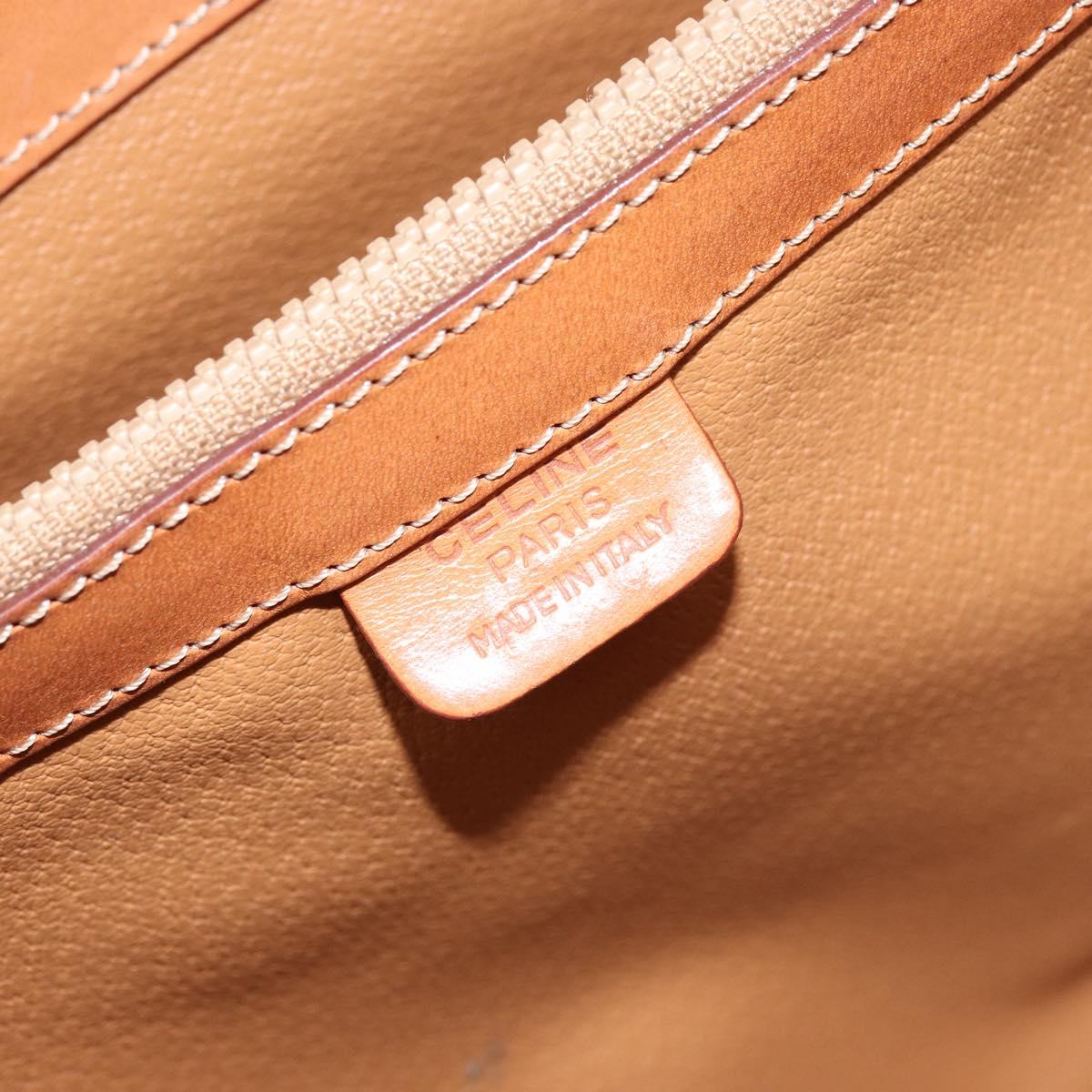 CELINE Macadam Canvas Tote Bag PVC Beige Gold Auth ARZ058V