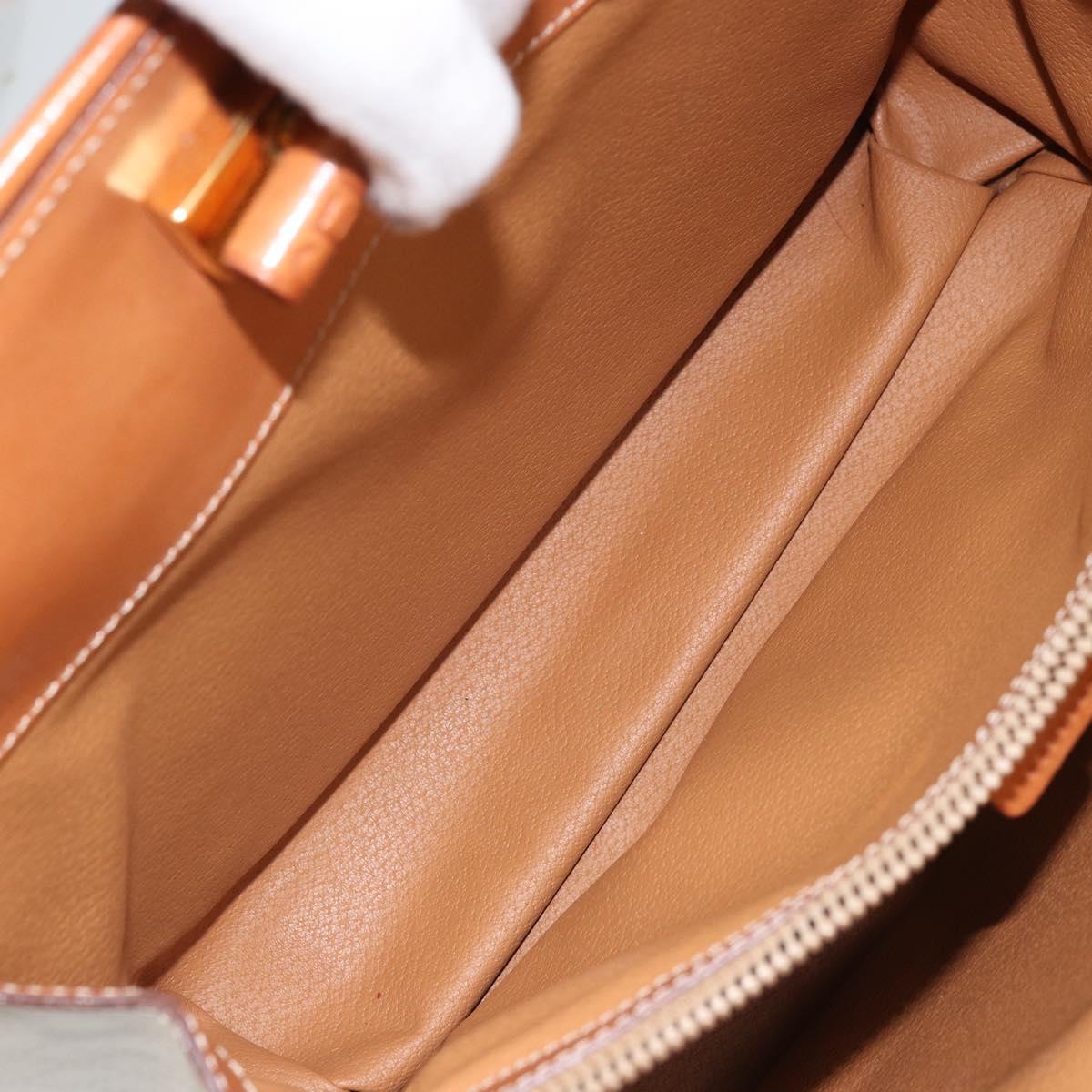 CELINE Macadam Canvas Tote Bag PVC Beige Gold Auth ARZ058V