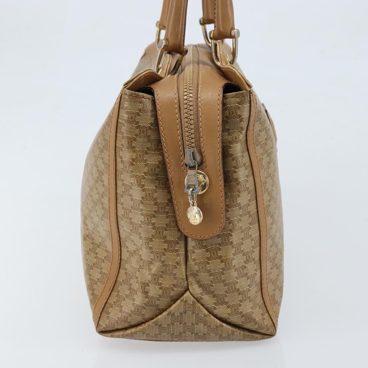 CELINE Macadam Canvas Hand Bag PVC Beige Gold Auth ARZ059