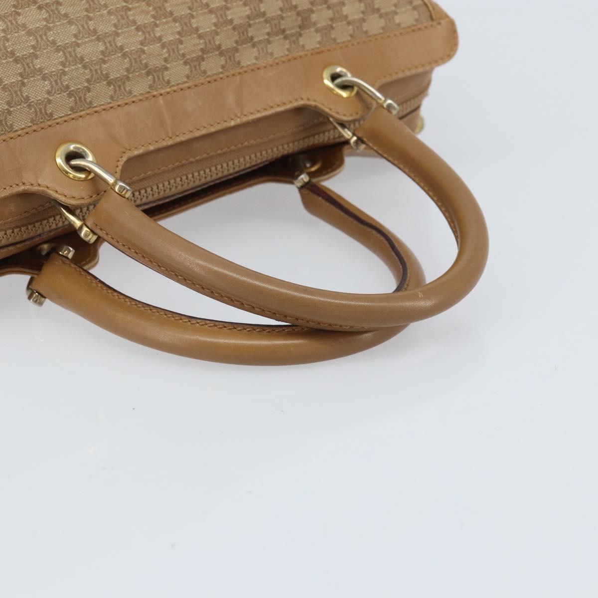 CELINE Macadam Canvas Hand Bag PVC Beige Gold Auth ARZ059