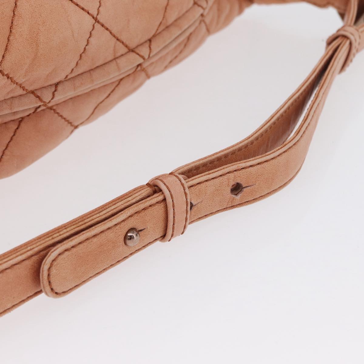 CHANEL Matelasse Shoulder Bag Lamb Skin Orange Gold CC Auth ARZ069V