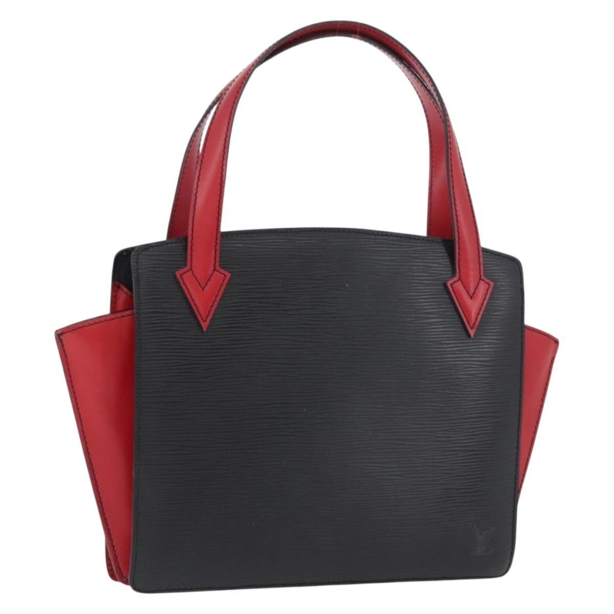 LOUIS VUITTON Epi Bicolor Varenne Hand Bag Black Red M52387 LV Auth ARZ070