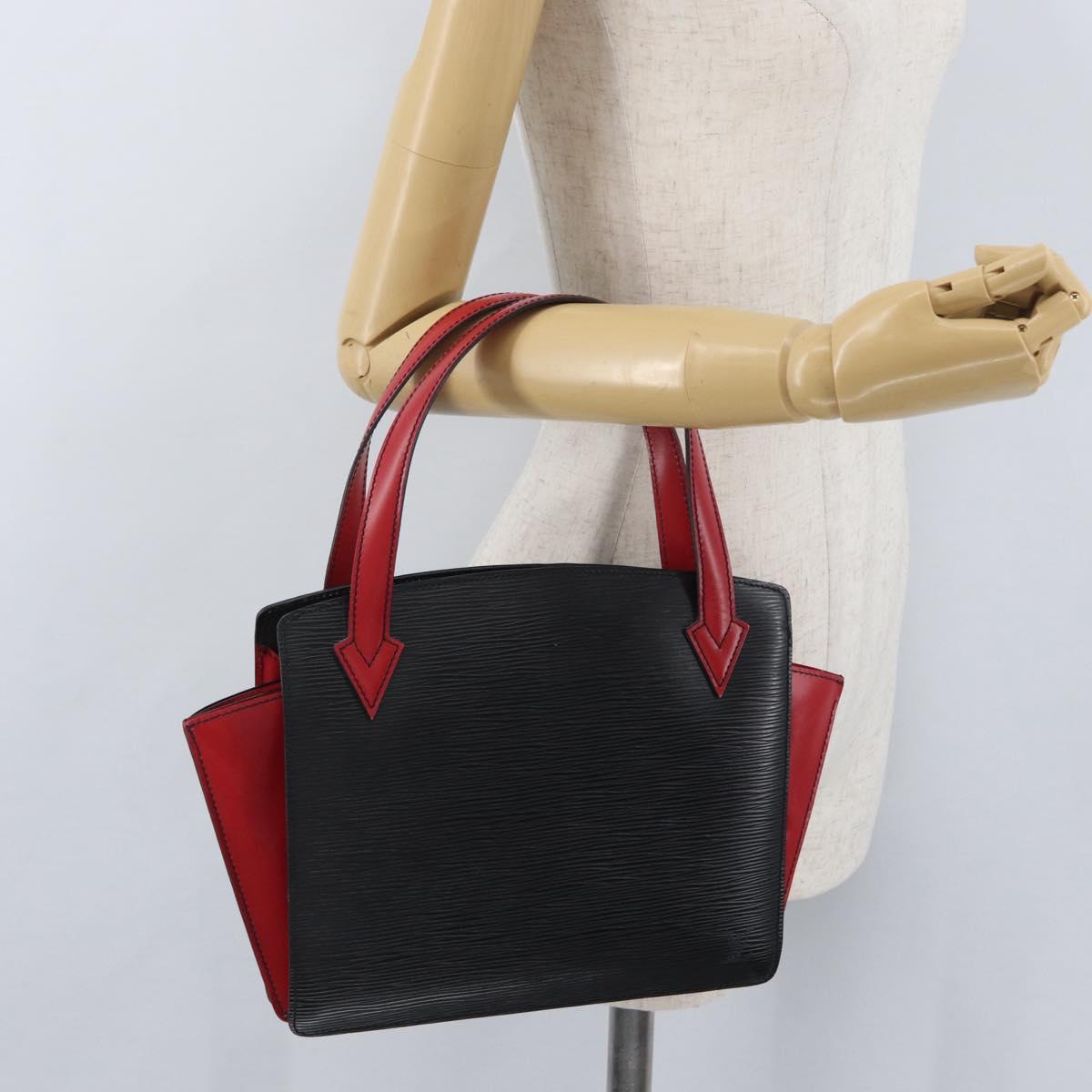 LOUIS VUITTON Epi Bicolor Varenne Hand Bag Black Red M52387 LV Auth ARZ070