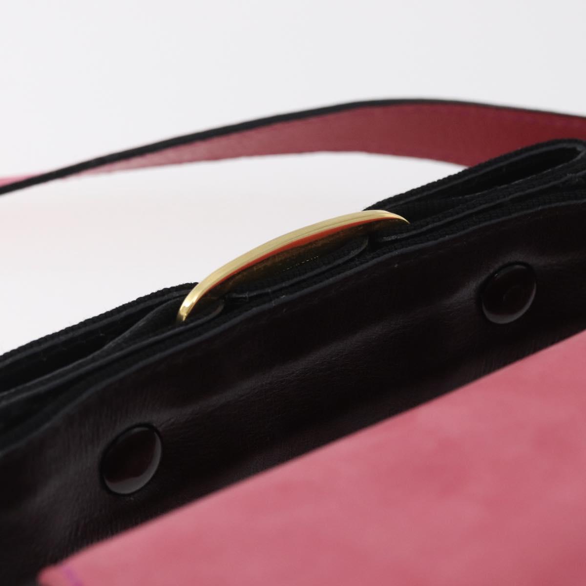 Salvatore Ferragamo Vala Hand Bag Suede 2way Pink Gold Auth ARZ075A