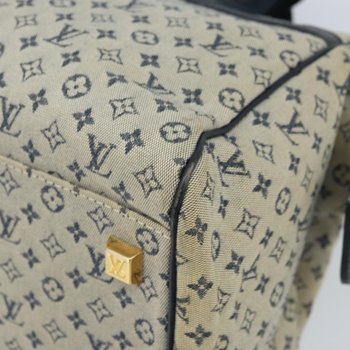 LOUIS VUITTON Monogram Mini Josephine GM Hand Bag Blue M92211 LV Auth ARZ076