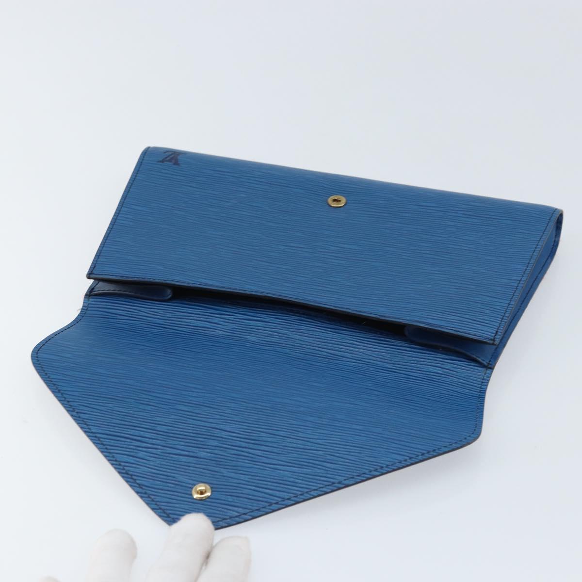 LOUIS VUITTON Epi Art Deco Clutch Bag Blue M52635 LV Auth ARZ083